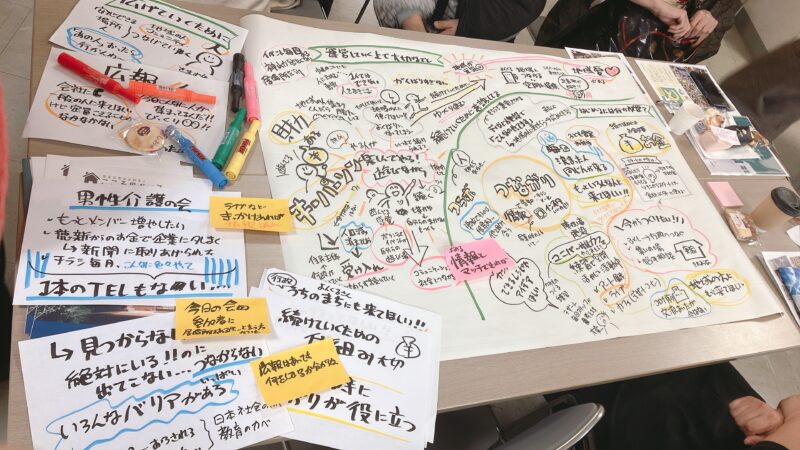 【グラフィックレコーディング】徳島：あわわWeb／令和六年度ダイバーシティとくしま「混ざり合い交流会」Blend Cafe｜対話の様子をイラストで記録