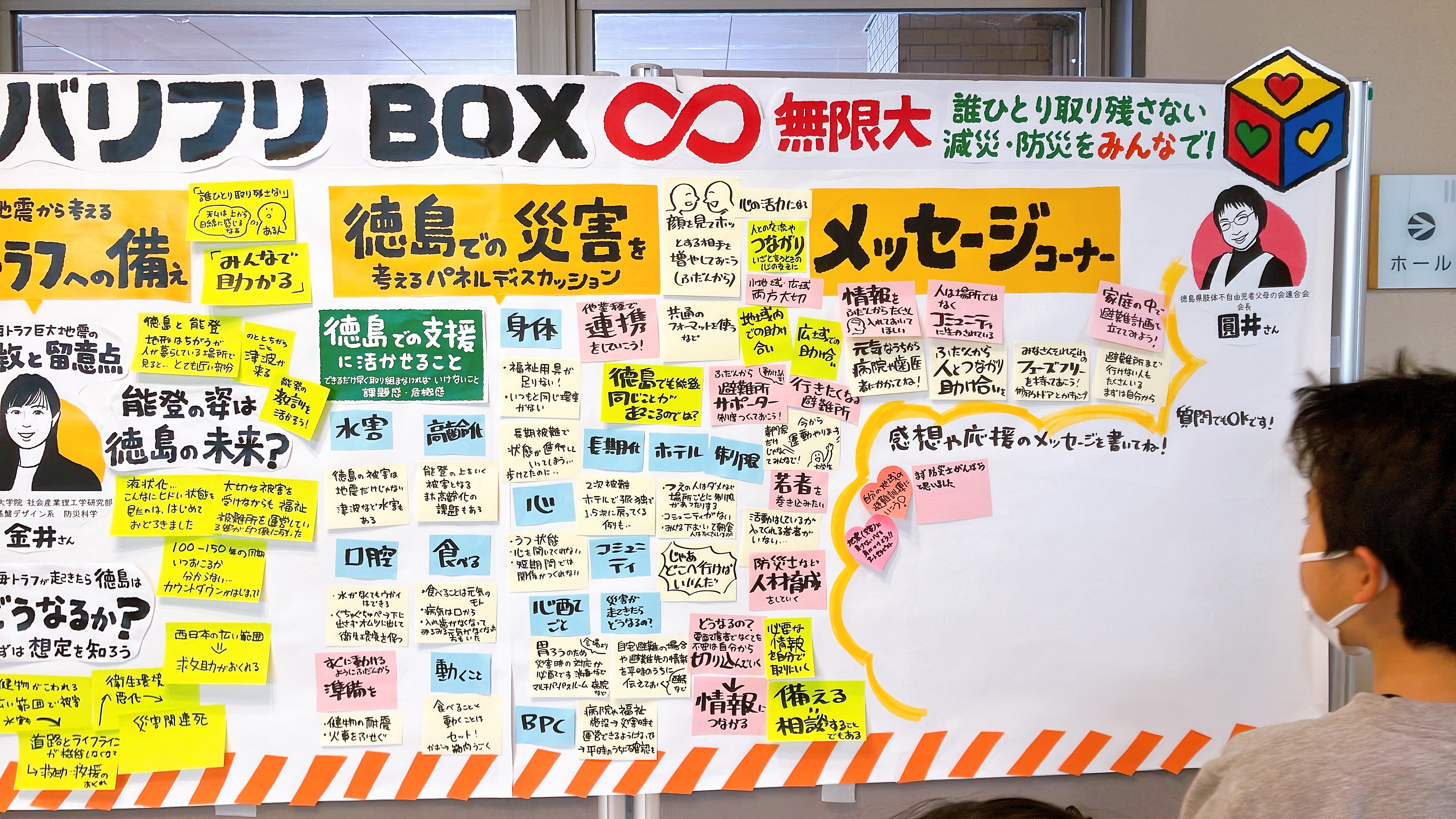 【グラフィックレコーディング】徳島県：第3回バリフリBOX∞減災・防災シンポジウム｜誰ひとり取り残さない防災を考える